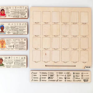 Corte láser personalizado Impresión UV <span class=keywords><strong>Juego</strong></span> <span class=keywords><strong>de</strong></span> mesa <span class=keywords><strong>de</strong></span> madera ¿Quién es?, ¿Quién soy? tableros <span class=keywords><strong>de</strong></span> <span class=keywords><strong>juego</strong></span> para regalos <span class=keywords><strong>de</strong></span> amigos - Product Image 1