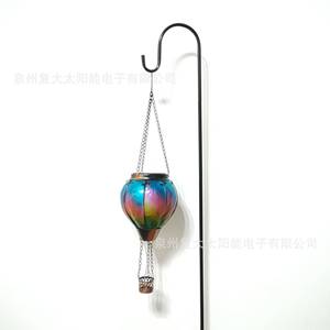 Solar Hot Air Balloon Lantern Glass <b>Led</b> <b>Light</b> Hanging Outdoor Garden Decor 52cm With Usa Flag Design - Product Image 4