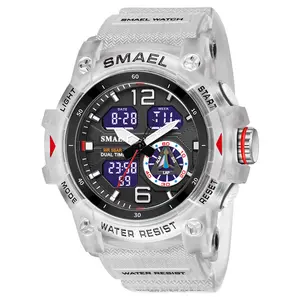 Top Seller Stop Watch New Design Smael 8007 Watches Mens Plastic Analog Waterproof Sport Reloj Red Camuflado Watch