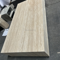 Table basse de luxe en travertin beige, bloc de pierre naturelle, pour projets hôteliers et de villas haut de gamme, destinée aux entrepreneurs