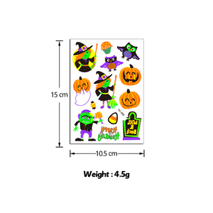 Venta al por mayor Blacklight Neon UV Glow Tattoo Stickers Dibujos animados para Niños Spider Bat Halloween Tatuajes temporales - Product Image 2