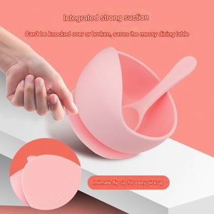 Juego de Tazón y Cuchara de Silicona Reutilizable para Niños, Tazones de Succión de Grado Alimenticio para Comidas Infantiles - Product Image 3