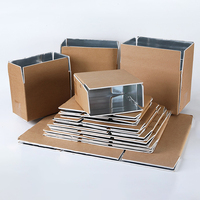 Boîte isotherme en carton biodégradable grand format avec doublure en mousse imperméable, type boîte à fruits de mer, pliable, vente en gros