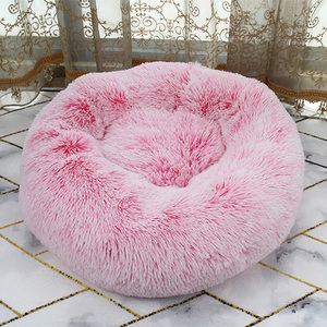Tempat Tidur Anjing Bulu Imitasi Mewah Bentuk Donat Custom Grosir - Product Image 5