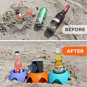 Playa al aire libre Camping Arena Portavasos Posavasos Adorno de fiesta Esenciales de vacaciones Estante de plástico Accesorio de cerveza Playa - Product Image 3
