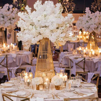 Support à fleurs en métal doré pas cher pour décorations de mariage, étagère à plantes en forme de chiffre, support de pot de fleurs pour table de mariage, événement festif