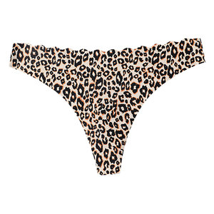Perizoma da donna in seta ghiaccio senza cuciture, taglia grande, stile sexy, traspirante, a vita bassa, fantasia leopardo - Product Image 5