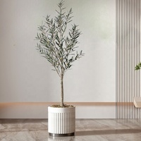Olivier artificiel en pot en plastique, 40-210 cm, résistant à l'eau, réaliste, moderne, respectueux de l'environnement, pour l'intérieur