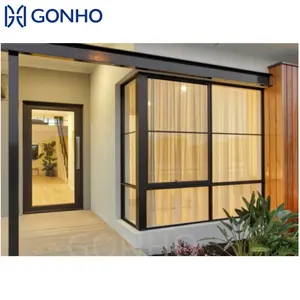 गोन्हो कस्टम थोक इंटीरियर खिड़की सरल डिजाइन घर ग्लास एल्यूमीनियम सुरक्षा बार साउंडप्रूफ एल्यूमीनियम स्लाइडिंग खिड़कियां