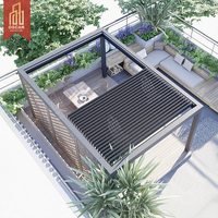 Pergola Bioclimatique Rétractable en Aluminium pour Extérieur avec Toit à Lames Orientables, Étanche, pour Jardin, Terrasse et Patio