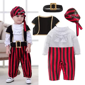 Pirate Captain Cosplay Kostuum Baby Romper Jongens Bodysuits Kerst Fancy Kleding Halloween Kostuums Kids Kinderen Jumpsuits