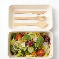 Ensemble de couverts en bambou écologique, biodégradable, couteau, fourchette, cuillère, serviette, sans danger pour les aliments, à usage unique, service de repas