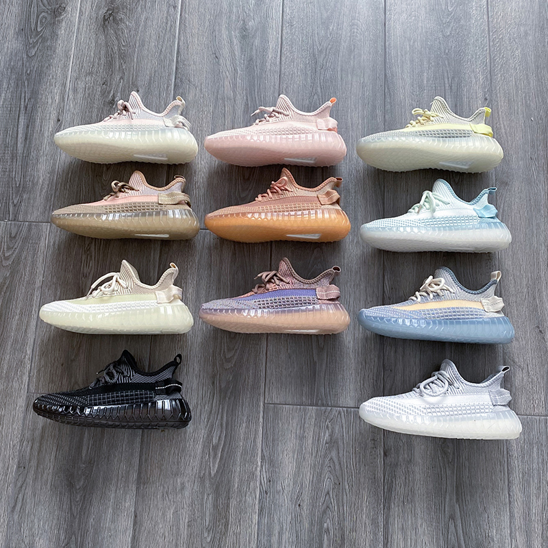 Модная Летающая дышащая вязаная верхняя Уличная Повседневная женская спортивная обувь Yeezy пенопластовый бегун с подошвой из ТПУ и кроссовки 350 V2