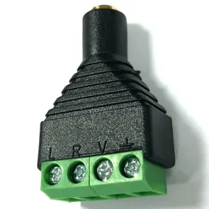 Terminale audio a vite da 3,5 mm maschio a AV, colori nero e verde, ideale per connessioni audio e video in apparecchiature - Product Image 1