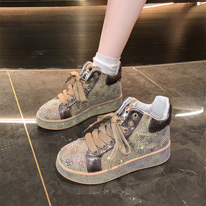 Vente en gros directe usine : Baskets montantes de créateur printemps avec empeigne en strass, doublure en coton, antidérapantes - Product Image 4