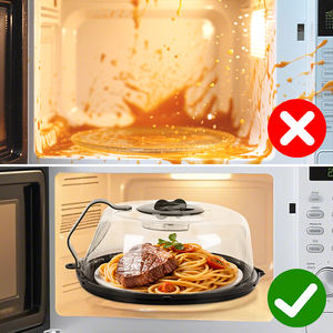 Couverture alimentaire pliable en plastique PP pour micro-ondes, résistante à la chaleur, anti-éclaboussures, protection de surface pour cuisine - Product Image 2