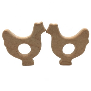De forma de Polla bebé madera juguete mordedor bebé enfermera lactancia materna mastique niño pollo SONAJA de madera - Product Image 3