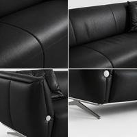 Ensemble de canapés de bureau modernes et simples en cuir véritable avec mousse haute densité pour projets commerciaux et de réception