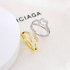 Bague tendance coréenne 2025, design minimaliste en forme de cœur, <span class=keywords><strong>petite</strong></span> bague d'amour, bijoux chics et tendance pour femmes - Product Image 4