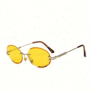 2019 Hot Selling Luxury Diamond Cut Rimless <b>Sunglasses</b> for Women UV400 Gradient Round <b>Sunglasses</b> - Product Image 4