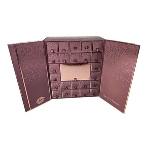 Hộp quà tặng hình khối lập phương có logo tùy chỉnh, có ngăn kéo 12/24 ngày - Product Image 3