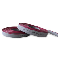Cable Plano de Pantalla UL2651 con Revestimiento de Policloruro de Vinilo Gris con Borde Rojo, Calibre 28 AWG, Paso de 10 mm, Sin Conectores, Modelo 2651-2870.127TS