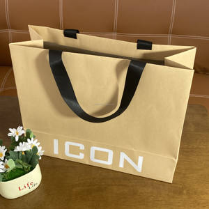 Sacs en papier kraft biodégradables de luxe pour vêtements et chaussures - Emballage réutilisable gaufré pour le shopping et les expositions - Product Image 3