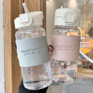 Botella de Plástico Personalizada de 500 ml de Gran Capacidad con Pajita, Resistente a Altas Temperaturas, para Deportes al Aire Libre, para Beber Agua Directamente - Product Image 2