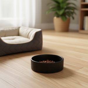 Comedero de Cerámica de 0.4 L, Diámetro 13 Cm, Negro, Tazón para Perros y Gatos - Product Image 3