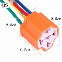 Kabel Harness Relay 5 Pin Soket Pigtail Warna Oranye Rumah Kabel Putih Keramik untuk Lampu Depan Lampu Kabut