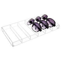 Acrylique transparent 6 compartiments porte-lunettes de soleil présentoir organisateur mallette de rangement pour lunettes de lecture bijoux maquillage parfum