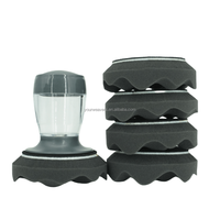 Bouteille applicatrice de liquide pour pneus, outil de cirage de pneus portatif à tête de mousse ondulée pour le detailing automobile