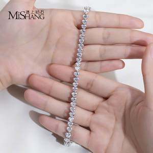 Joyería Personalizada MSB-644, Cadena de Pulsera de Diamantes de Laboratorio en Forma de Trillón, Oro de 18K - Product Image 6