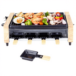 Nouveau modèle de <span class=keywords><strong>raclette</strong></span> électrique pour 8 personnes, contrôle de la température, plaque <span class=keywords><strong>en</strong></span> acier au carbone antiadhésive, 1200W, réglages ajustables - Product Image 3