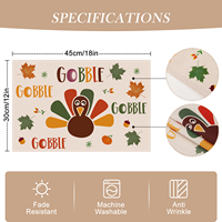 Ensemble de 4 sets de table de Thanksgiving, 12x18 pouces, motifs dinde et érable, récolte d'automne, pour décoration intérieure, extérieure, maison et fêtes