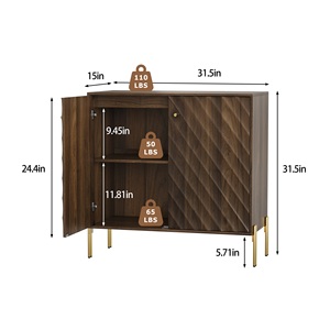 Mid Century Modern <b>Sideboard</b> Buffet <b>Walnut</b> Storage Cabinet Living Room Dining Room - Product Image 2
