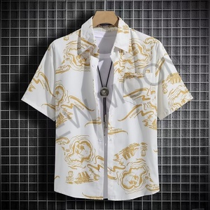 Camisa Hawaiana Personalizada de Moda Casual para Hombre, Camisa de Playa de Manga Corta con Estampado Moderno para Parejas - Product Image 4