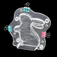 Moule à chocolat en plastique de qualité alimentaire en forme de lapin avec 3 clips, moule à bonbons transparent 3D antiadhésif pour la décoration de gâteaux, outils de pâtisserie DIY