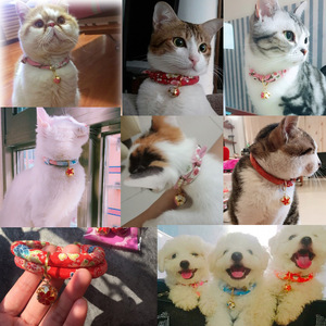 Pet <b>Collars</b> With Bells And Ornaments Japanese Style Soft For <b>Small</b> Cats <b>Dogs</b> Random Color Wholesale - Product Image 2