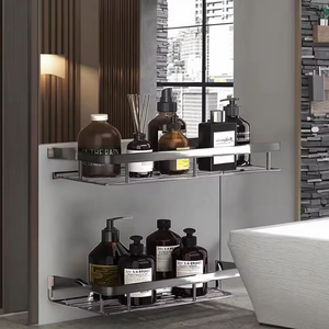 Mensole da Bagno di Alta Qualità <span class=keywords><strong>a</strong></span> <span class=keywords><strong>Parete</strong></span> in Metallo e Alluminio, Scaffali Galleggianti per Doccia - Product Image 3