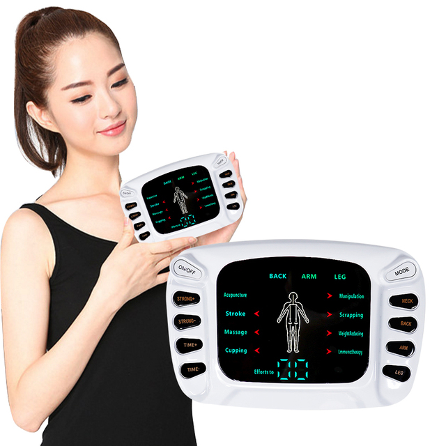 Electronic Pulse Massager Dual Output Portable TENS Vibrating Machine for Full Body