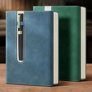 2025 Customized Hardcover Leather Notebook Journal Built-In <b>Pen</b> Slot Thread Sewing Bound 80 Sheets A5 Size for Promotion Use - Product Image 1