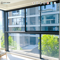 Ventana Abatible de Aluminio con Rotura de Puente Térmico, Doble Vidrio, Impermeable, para Uso Residencial