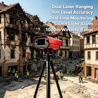 Moniteur de déplacement de villa sur la côte d'Amalfi, double laser, précision mm, IP66, sans fil, multipoints, alerte précoce de subsidence des faces de falaises