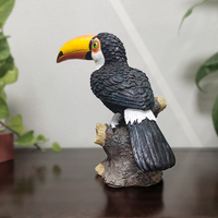 Ornement d'oiseau toucan en résine, figurine et statue d'animal de taille standard