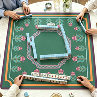 Tapis de Mahjong Américain Personnalisé à Faible MOQ, Tapis de Table en Caoutchouc Silencieux, Non Toxique, Écologique, Housse de Jeu Chinoiserie
