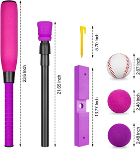 Set de Bate de Béisbol de Espuma EVA al por Mayor de Fábrica + Pelota con Soporte Ajustable |   Juguetes de bateo para entrenamiento en interiores y exteriores de 23.6 pulgadas y 16 onzas - Product Image 4