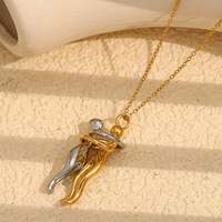 Collier de couple tendance bicolore, collier en acier inoxydable 316, collier en or 18 carats détachable, cadeau pour les amoureux