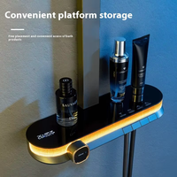 Allemagne Tout cuivre poli Soft Jet Ceramic Valve Core Dual Handle High-Ambience Constant Temperature Shower Suite Fine Brass