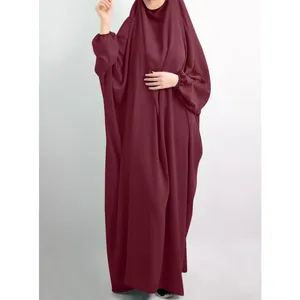 Pakaian Muslim Tradisional 9 Warna Ramadan Wanita Hoodie Abaya Muslim Mukena Terlampir Syal Longgar Jilbab Jilbab